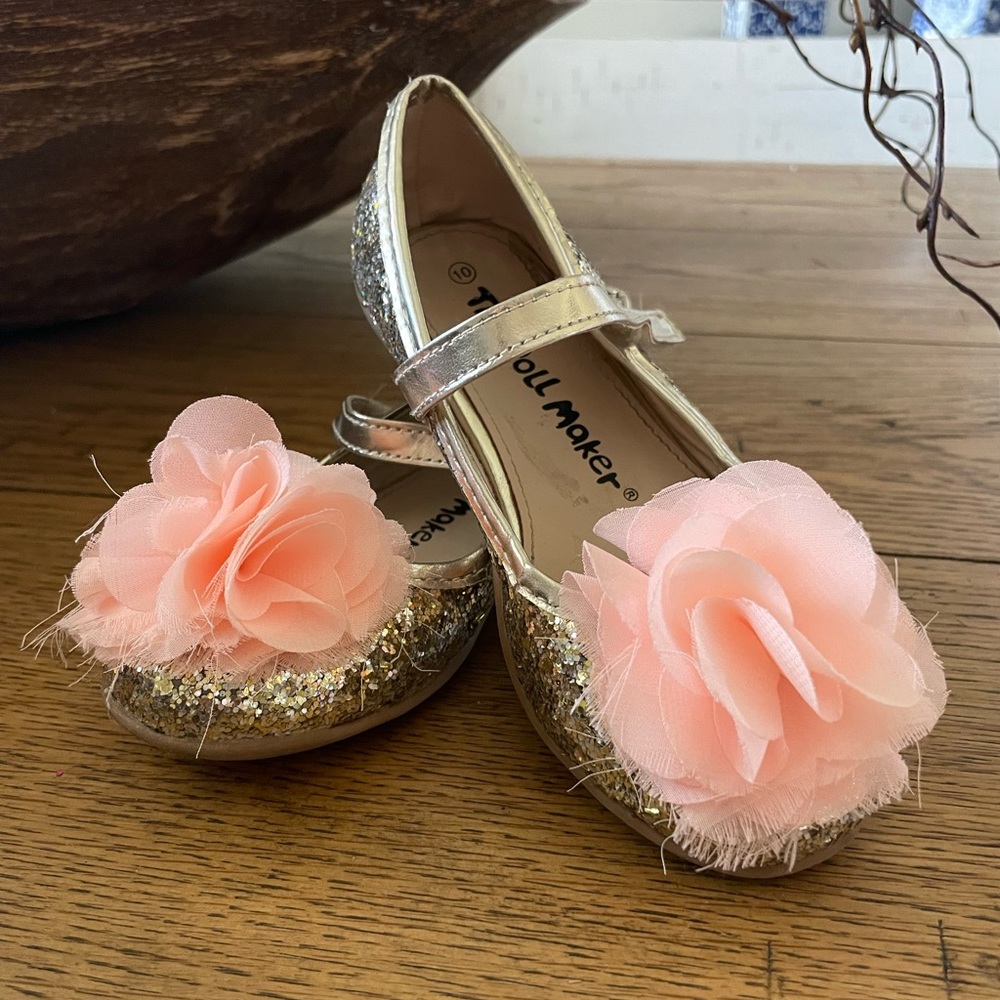 Gold Glitter Dress Shoes